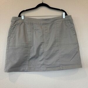 Molly & Isadora Gray Cotton Blend Stretch Skort Plus Size 2X 9903XS2MI